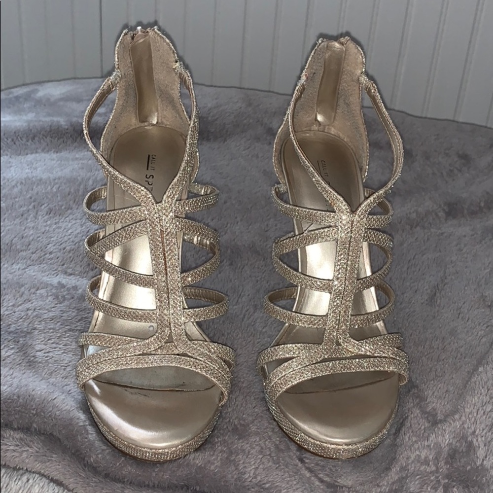 Call It Spring Gold Heels